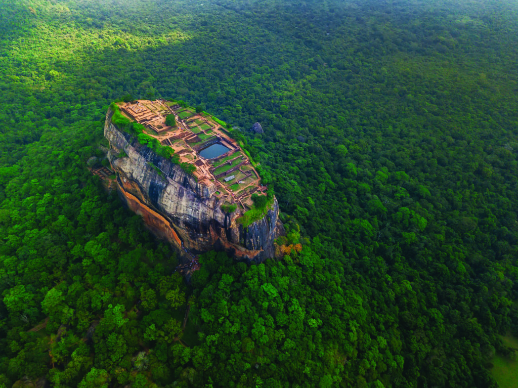 Aerial,View,Of,Sigiriya,Rock,At,Misty,Morning,,Sri,Lanka.